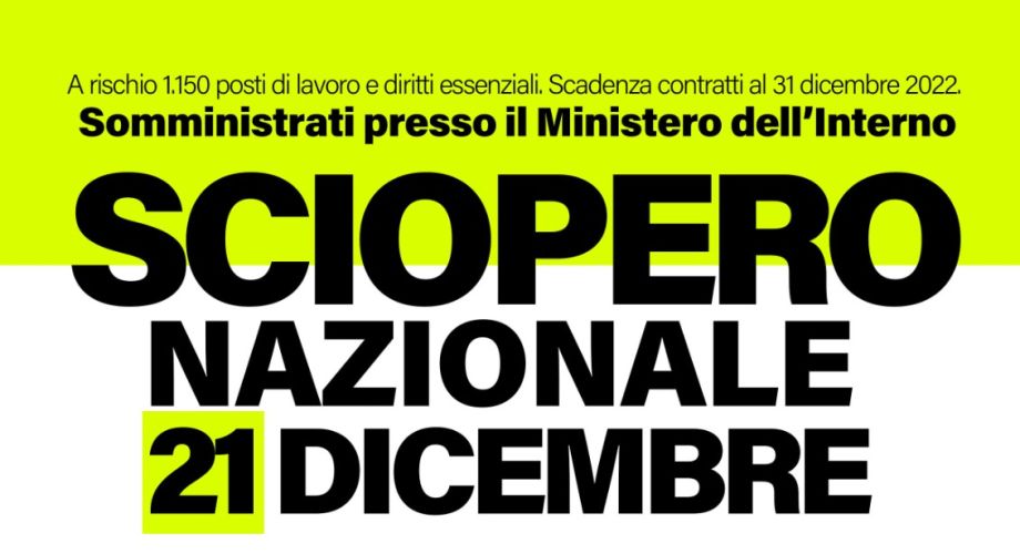 Sciopero Nazionale 21 dicembre 2022